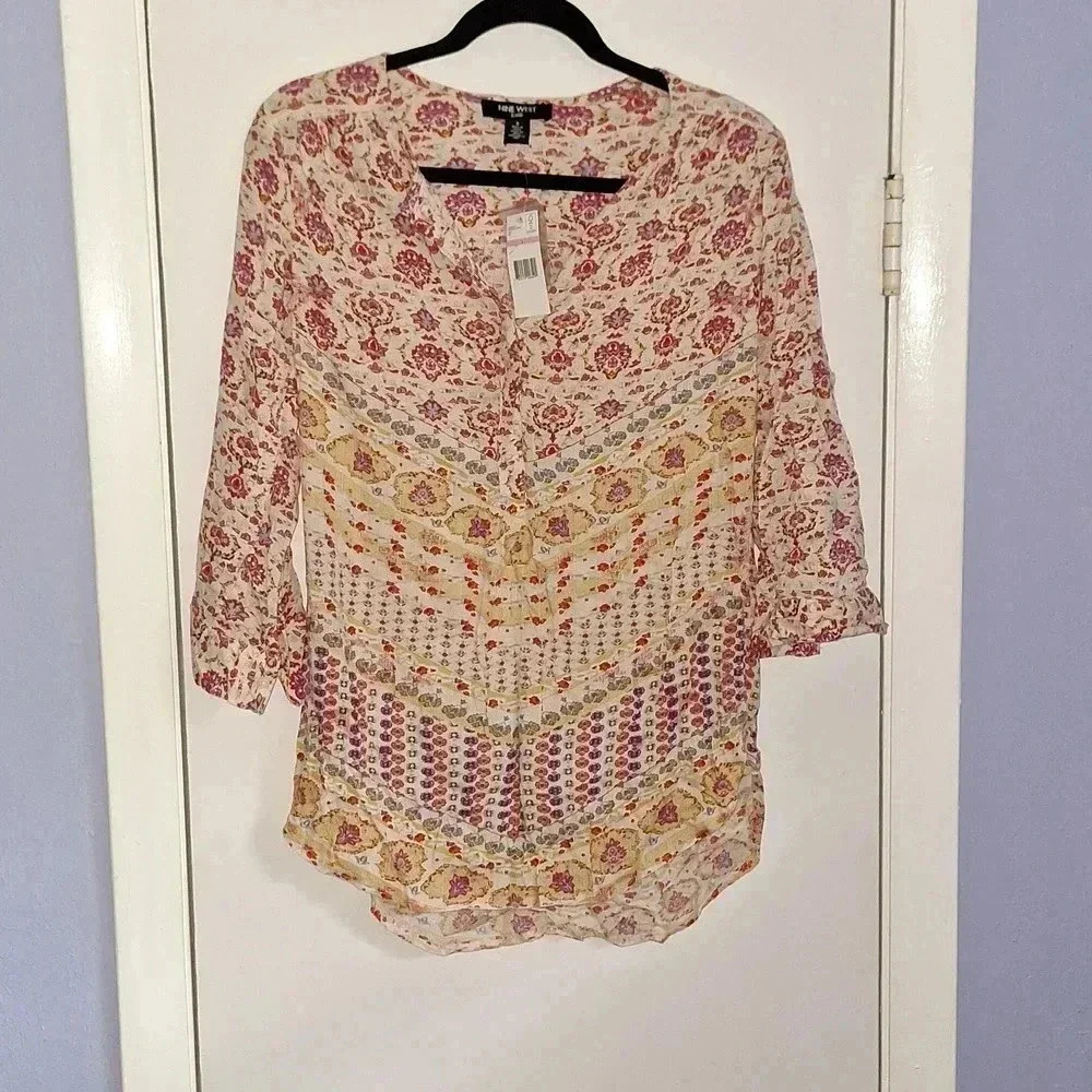 NWT Nine West Floral Boho Tunic